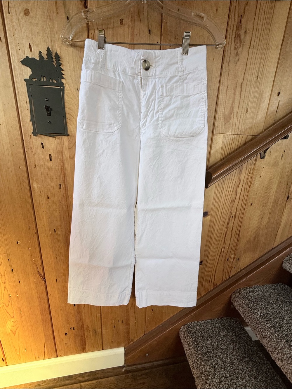 Anthropology Maeve Colette Petite White Wide-Leg Capris ~ 26P